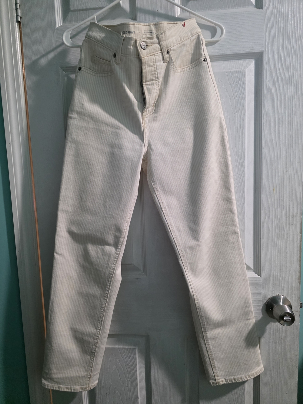 Old Navy Women's Cream High-Rise Straight Jeans